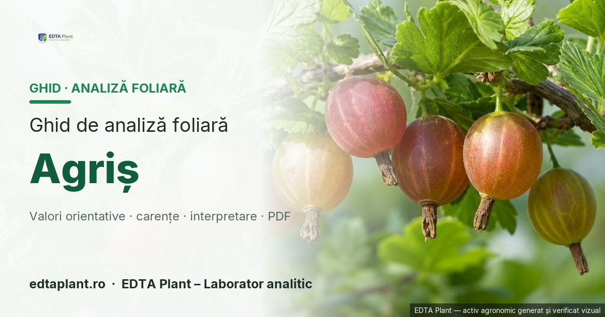 Agriș (Ribes uva-crispa L.) — ghid de analiză foliară EDTA Plant