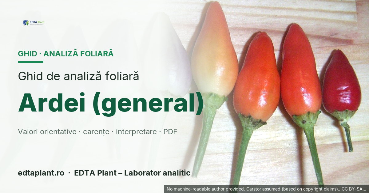 Ardei (general) (Capsicum annuum L. / Capsicum spp.) — ghid de analiză foliară EDTA Plant