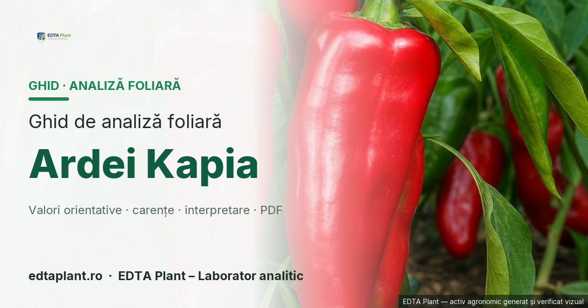 Ardei Kapia (Capsicum annuum L.) — ghid de analiză foliară EDTA Plant