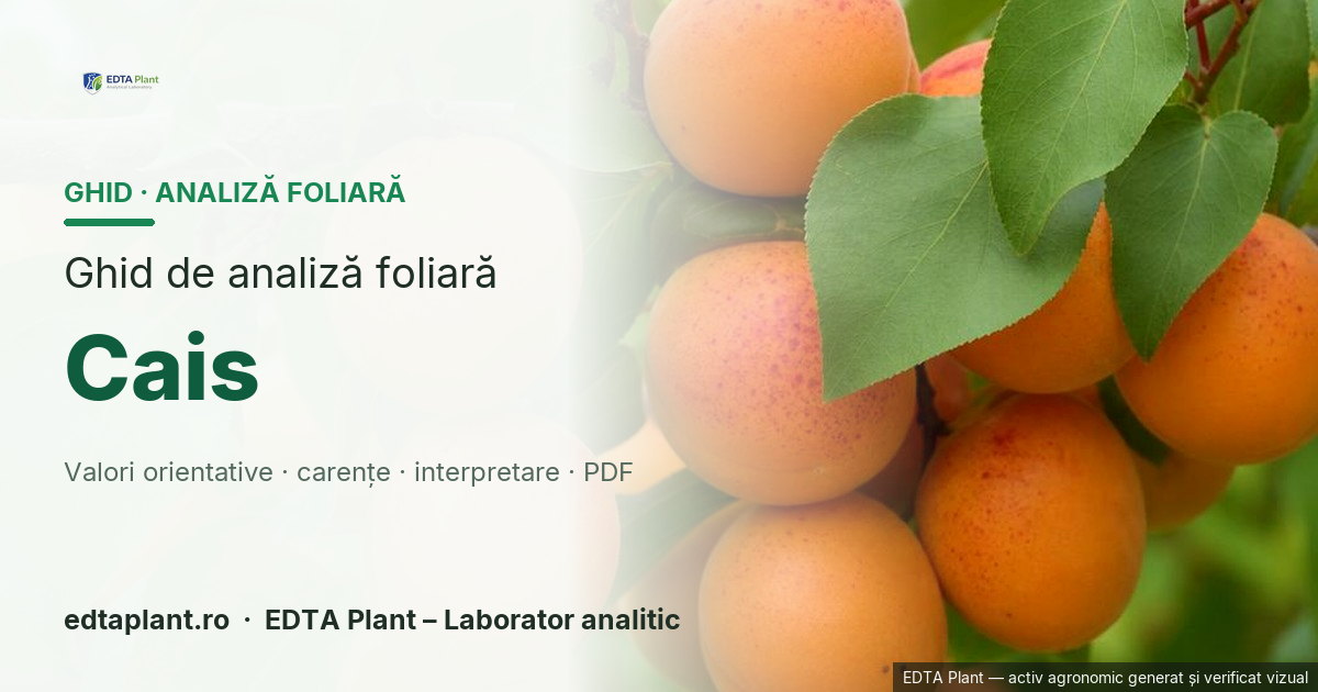 Cais (Prunus armeniaca L.) — ghid de analiză foliară EDTA Plant