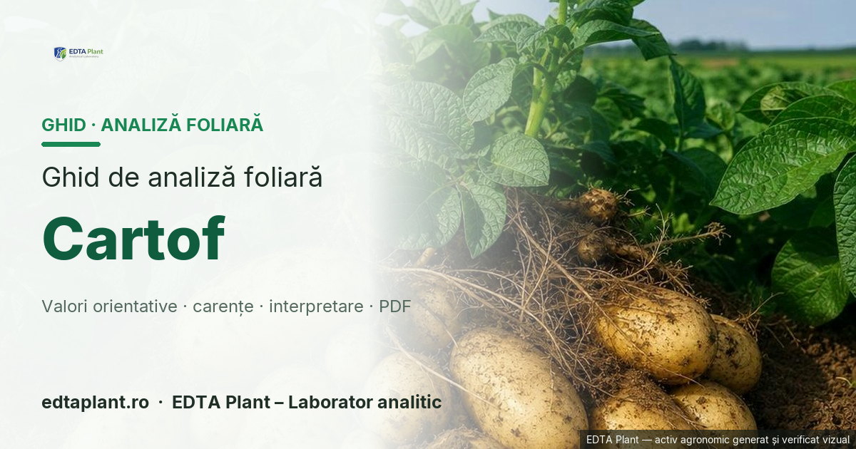 Cartof (Solanum tuberosum L.) — ghid de analiză foliară EDTA Plant
