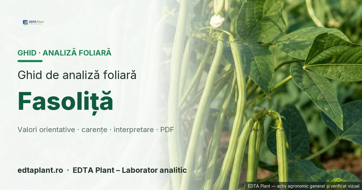 Fasoliță (Vigna unguiculata / Vigna spp. — profil de confirmat) — ghid de analiză foliară EDTA Plant