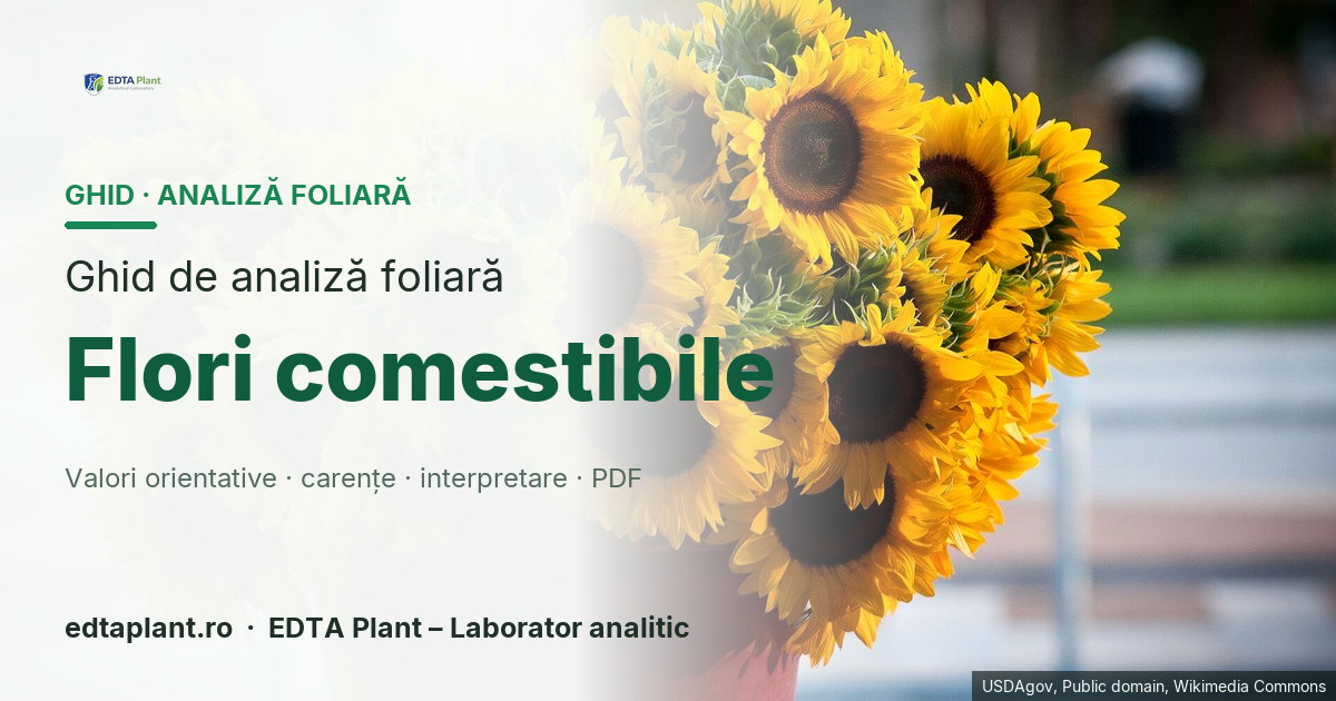 Flori comestibile (Flori comestibile — categorie multispecie; ramuri Calendula/Tropaeolum/Viola și alte specii) — ghid de analiză foliară EDTA Plant