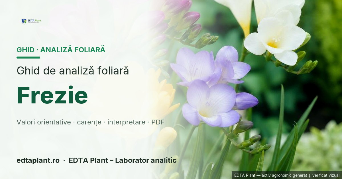 Frezie (Freesia × hybrida) — ghid de analiză foliară EDTA Plant