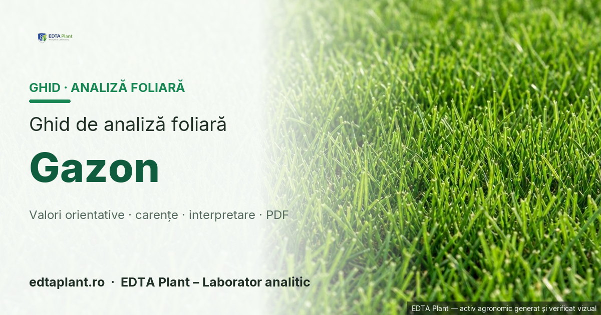 Gazon (amestec/specie turfgrass; fără taxon unic) — ghid de analiză foliară EDTA Plant