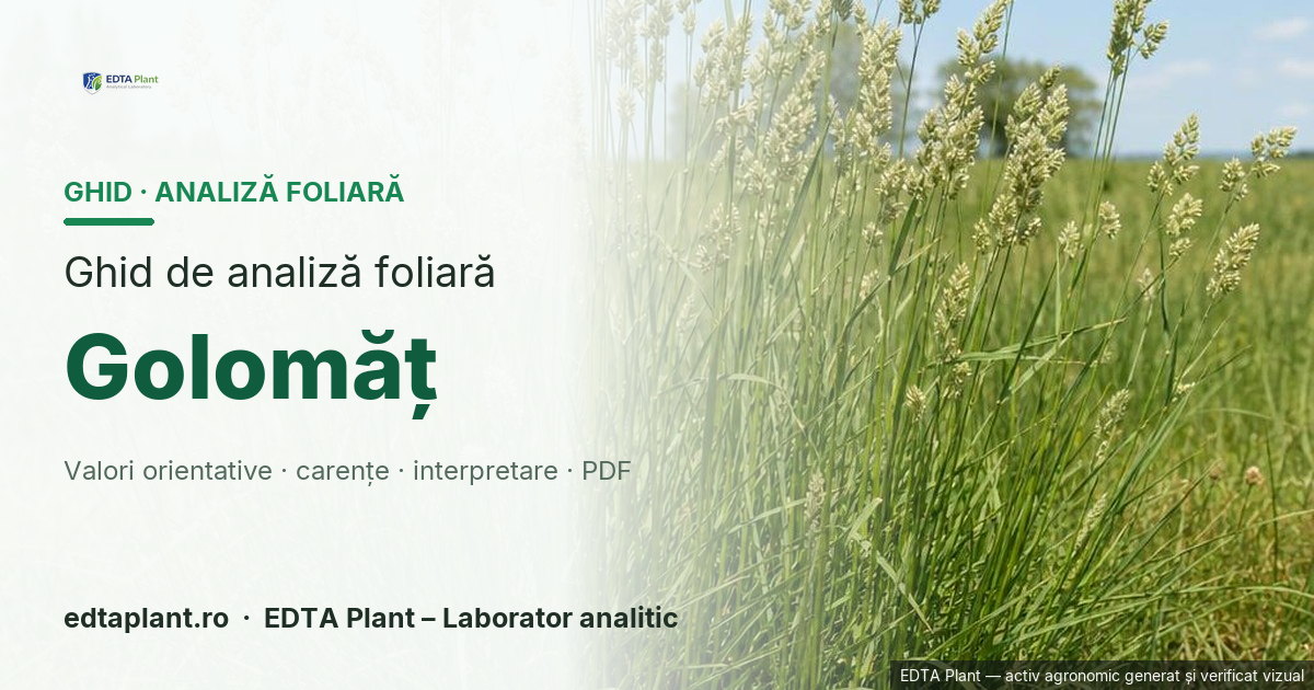 Golomăț (Dactylis glomerata L.) — ghid de analiză foliară EDTA Plant