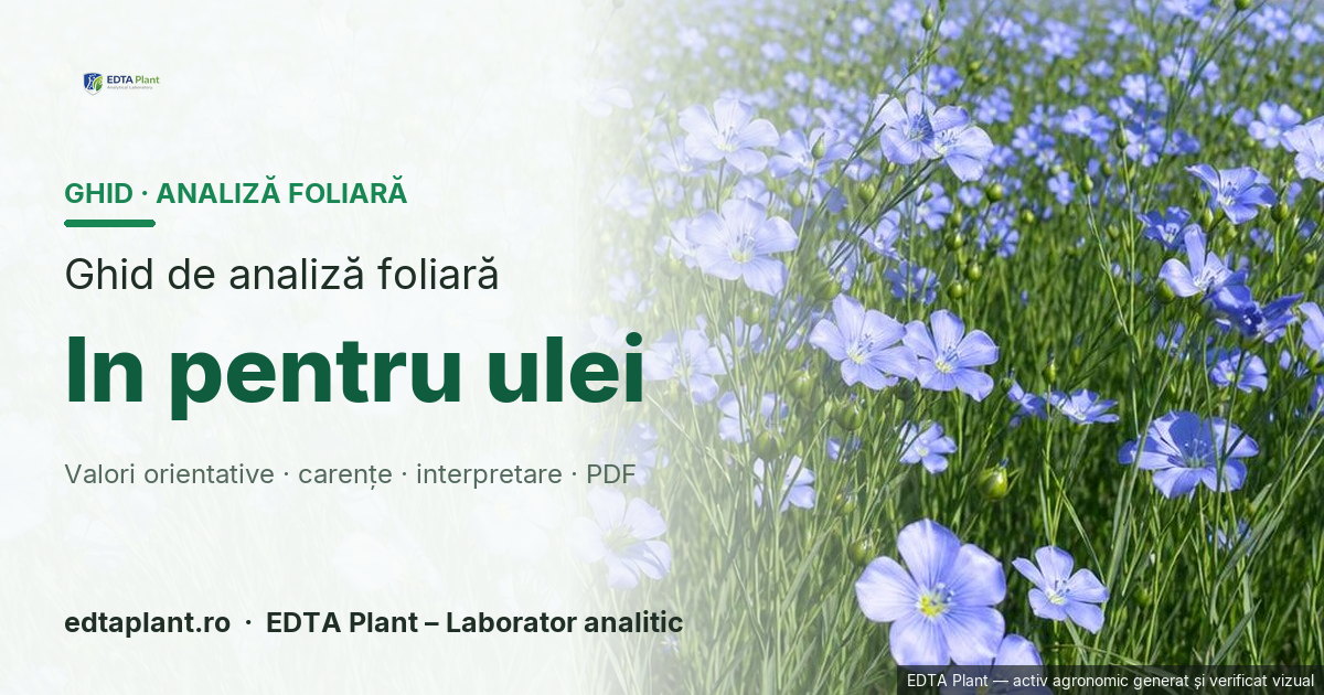 In pentru ulei (Linum usitatissimum L.) — ghid de analiză foliară EDTA Plant