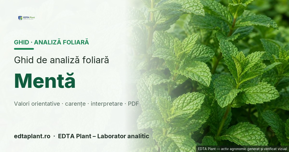 Mentă (Mentha spp.; specie de confirmat) — ghid de analiză foliară EDTA Plant
