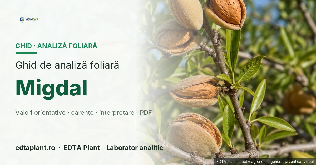 Migdal (Prunus dulcis (Mill.) D.A.Webb) — ghid de analiză foliară EDTA Plant