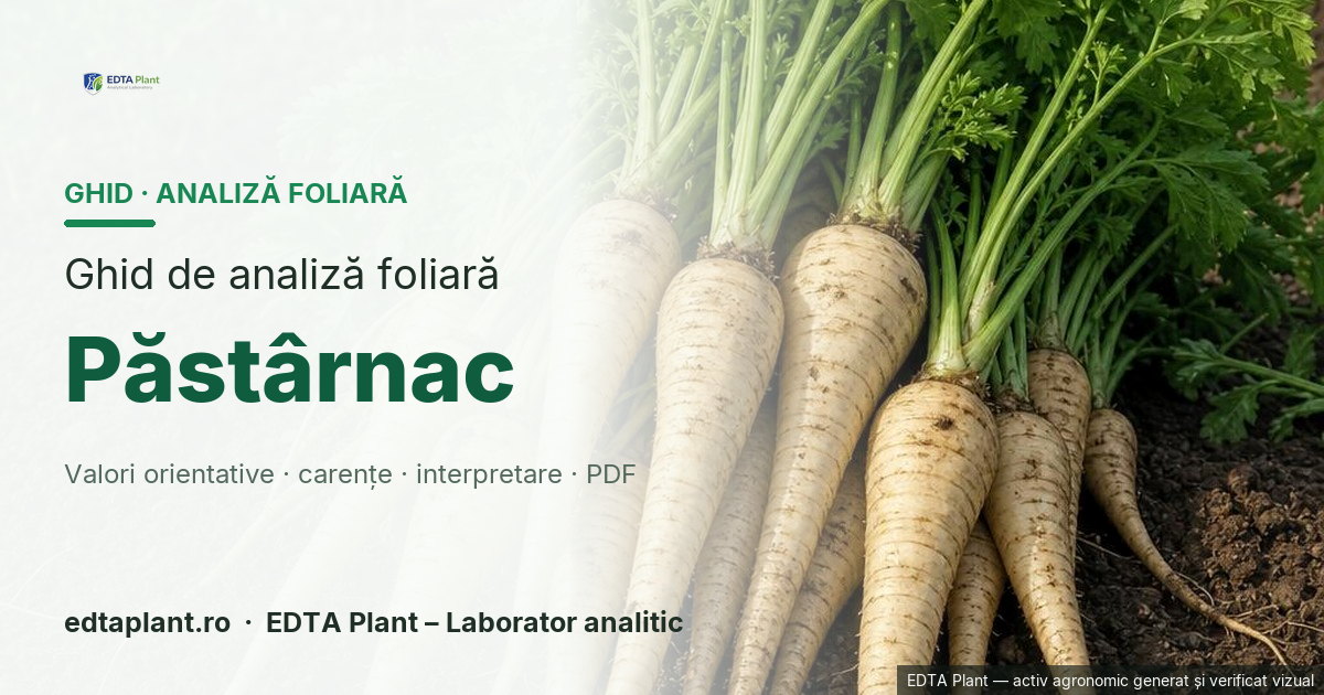 Păstârnac (Pastinaca sativa L.) — ghid de analiză foliară EDTA Plant