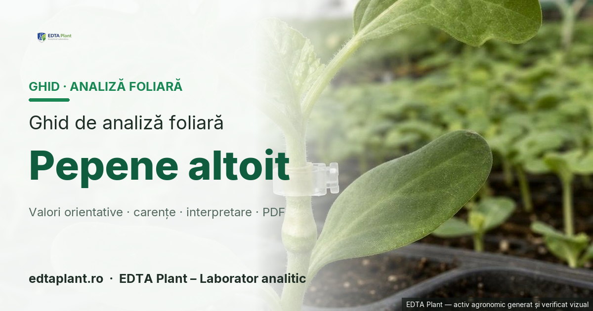 Pepene altoit (scion Citrullus lanatus; portaltoi Lagenaria siceraria / Cucurbita maxima×C. moschata / Citrullus amarus — combinația trebuie raportată) — ghid de analiză foliară EDTA Plant