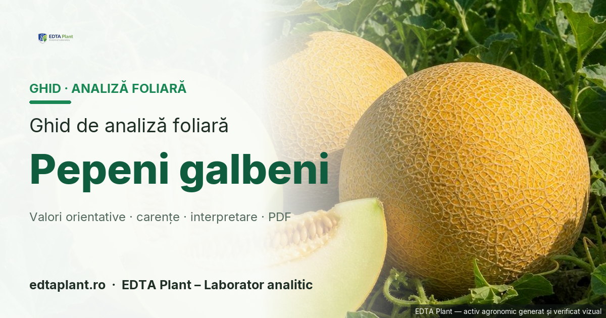Pepeni galbeni (Cucumis melo L.) — ghid de analiză foliară EDTA Plant