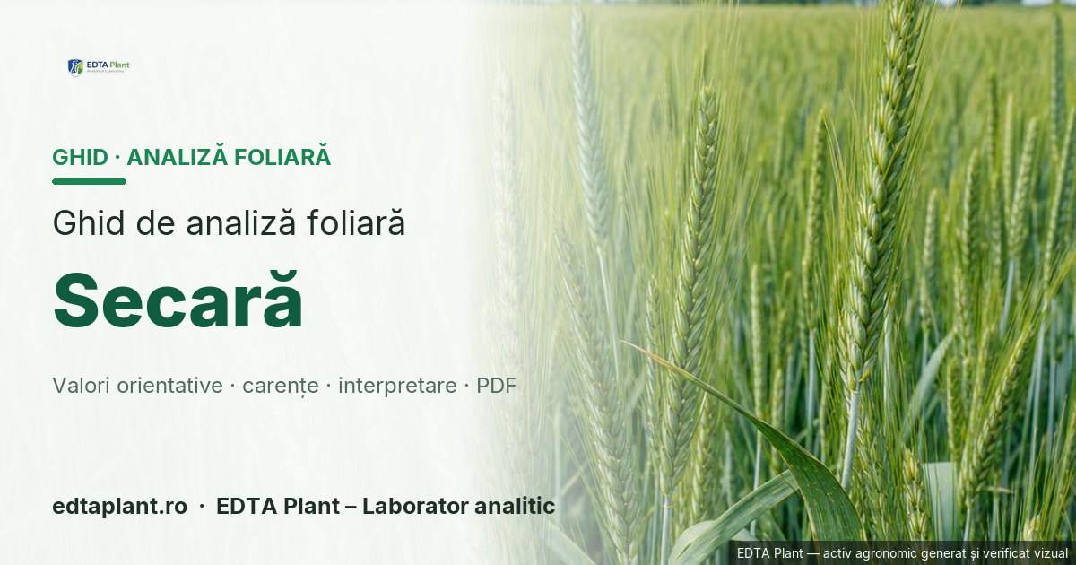 Secară (Secale cereale L.) — ghid de analiză foliară EDTA Plant