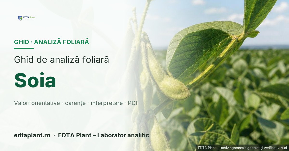 Soia (Glycine max (L.) Merr.) — ghid de analiză foliară EDTA Plant