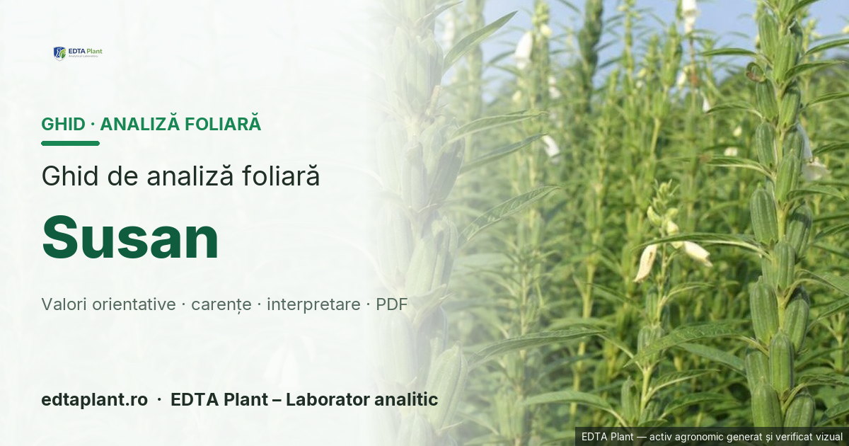Susan (Sesamum indicum L.) — ghid de analiză foliară EDTA Plant