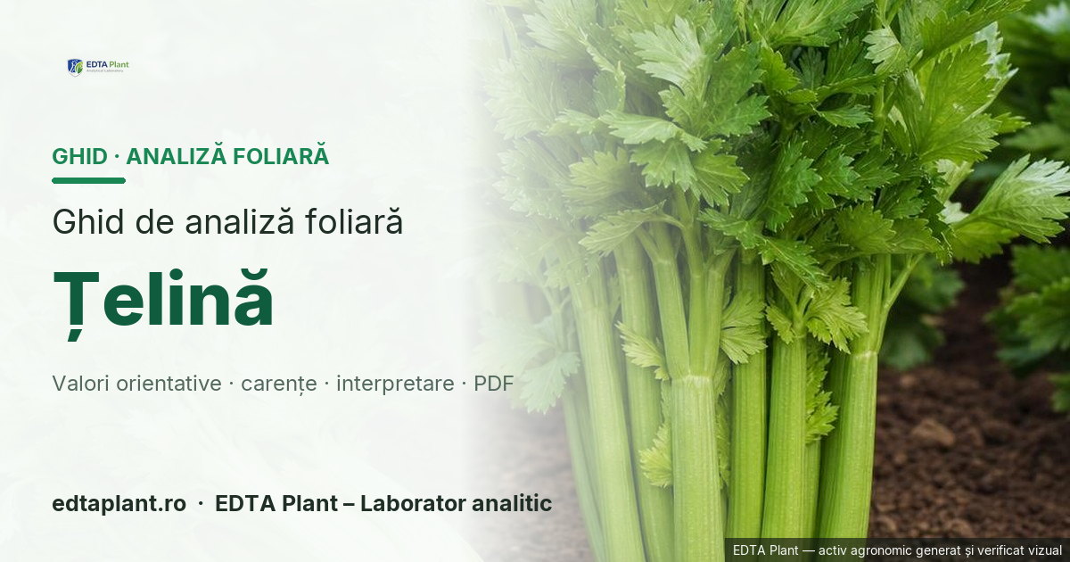 Țelină (Apium graveolens L. (tip de confirmat)) — ghid de analiză foliară EDTA Plant