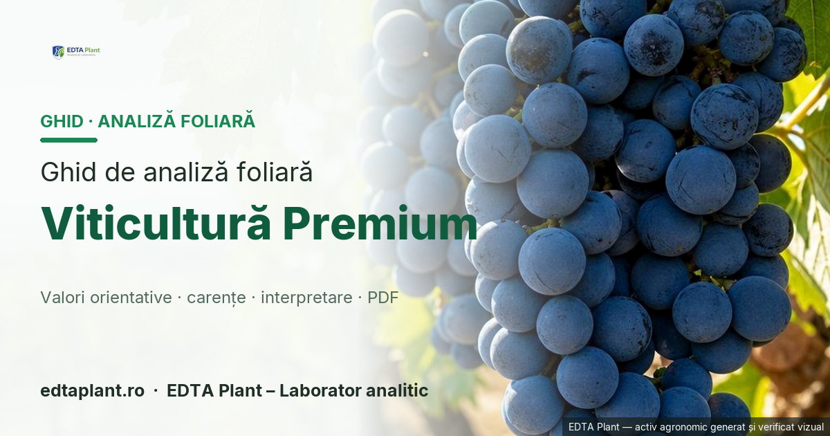 Viticultură Premium (TAXON DE CONFIRMAT) — ghid de analiză foliară EDTA Plant